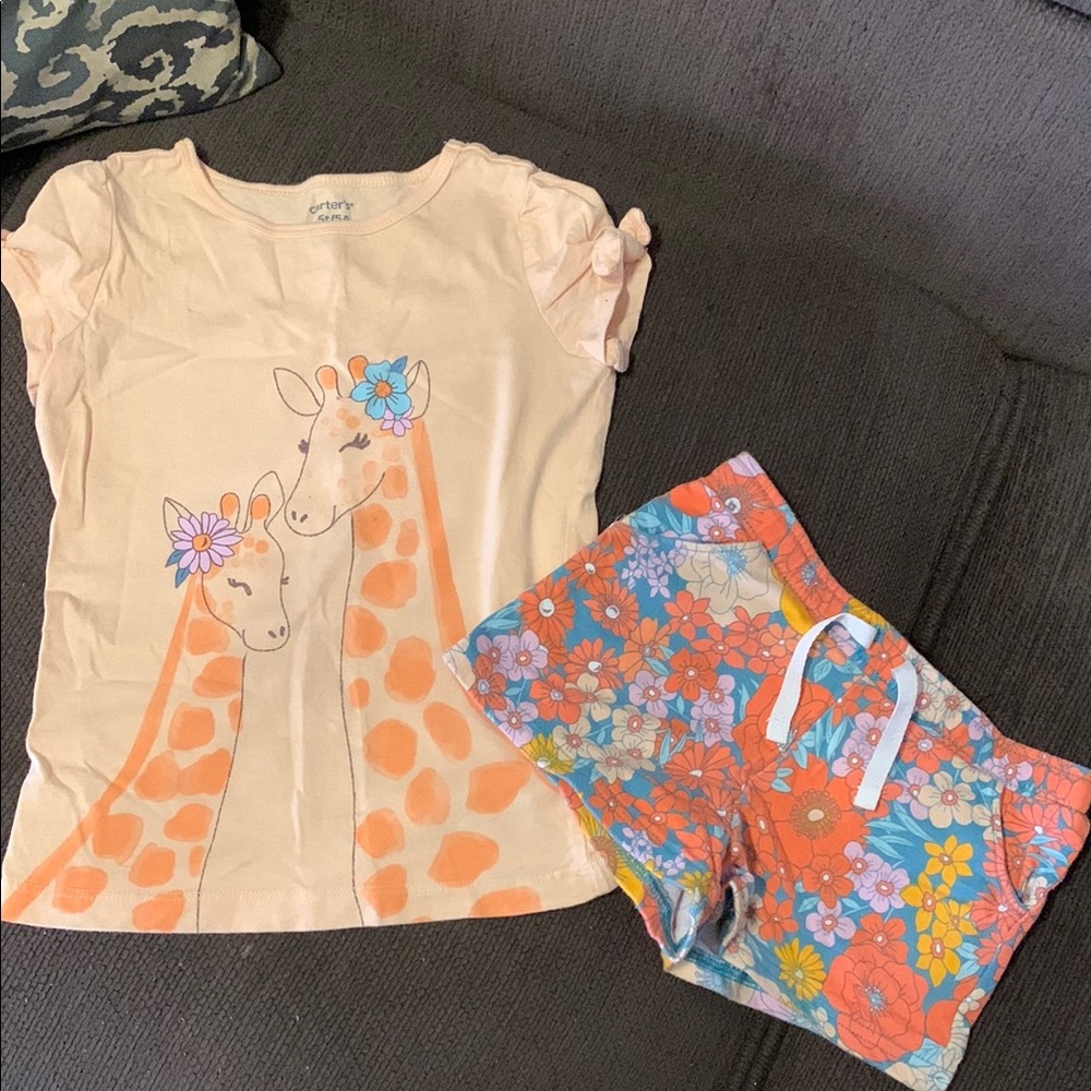 Kids Giraffe Set - Cream and Orange